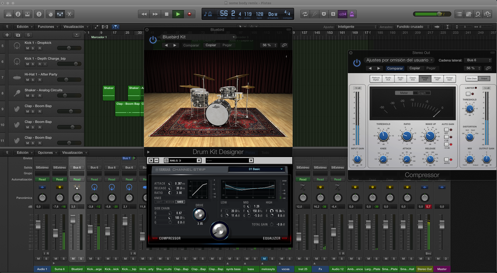 Sesión de producción musical en Logic Pro